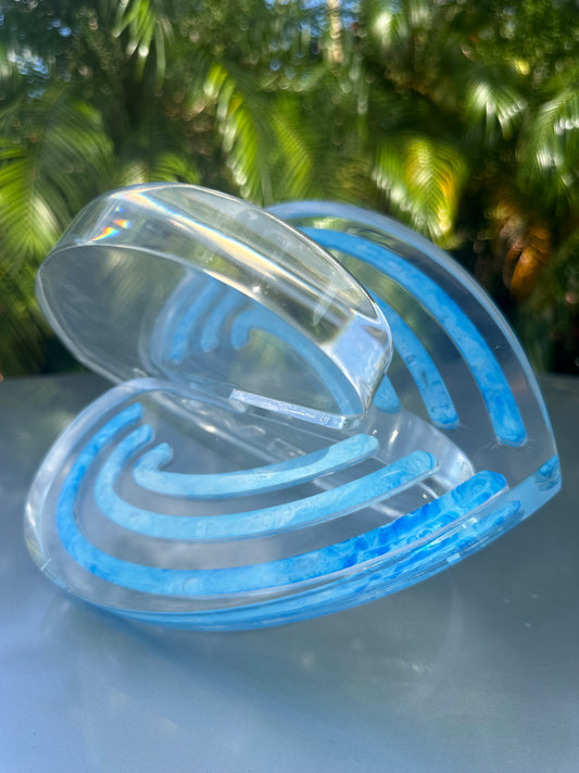 9" Clear & Light Blue resin fill wings LUCITE)